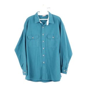 80s Streetwear Flannel Chamois Cloth Shirt Green